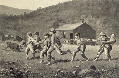 Snap the Whip (gravure sur bois) - Winslow Homer