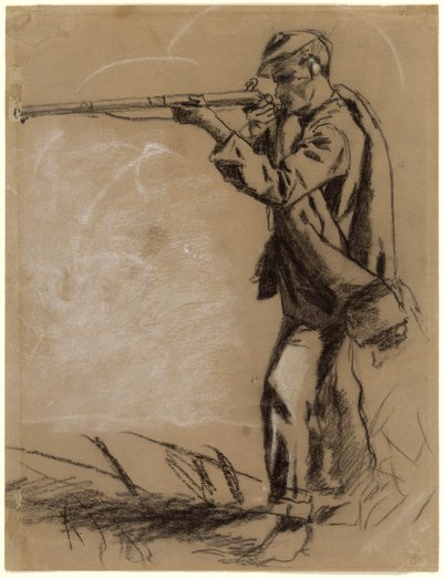 Soldat visant [recto] - Winslow Homer