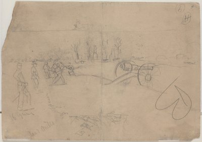 Soldats et canon [verso] - Winslow Homer
