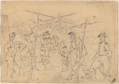Tente du vivandier, 3e cavalerie de Pennsylvanie (recto) - Winslow Homer