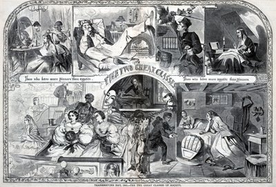 Thanksgiving Day, 1860, Les deux grandes classes de la société, extrait de Harper