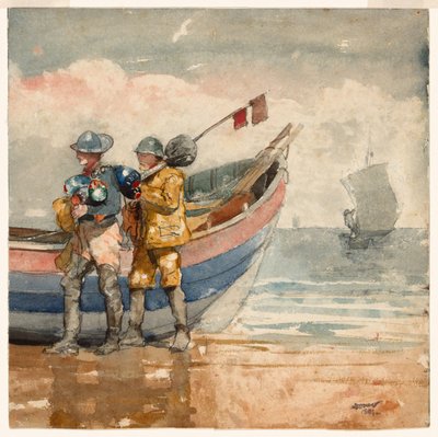 Le retour, Tynemouth (recto) Étude (verso) - Winslow Homer