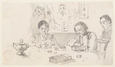 Trois Chinois jouant aux dominos dans un club de Baxter Street, New York City - Winslow Homer