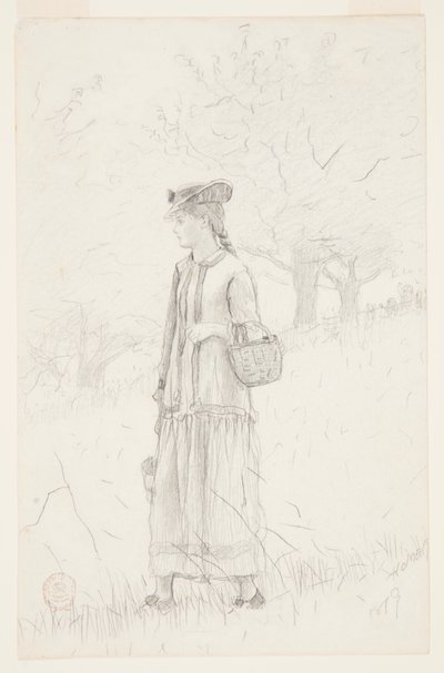 Jeune femme portant un panier - Winslow Homer