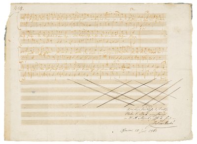 Manuscrit musical autographe, Zwei deutsche Kirchenlieder, K.343 - Wolfgang Amadeus Mozart