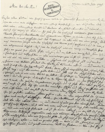 Lettre manuscrite à son père. Vienne, 13 juin 1781 - Wolfgang Amadeus Mozart