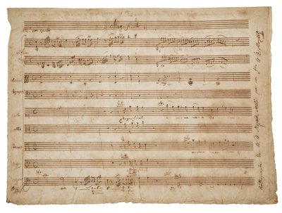 Magnificat, K. 321a. Manuscrit, partition pour solistes et chœur, orgue et orchestre, c.1779 - Wolfgang Amadeus Mozart