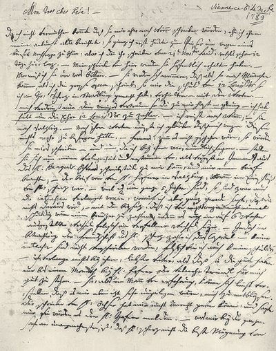 Wolfgang Amadeus Mozart (1756-1791) compositeur autrichien. Lettre autographe à son père. Vienne, 6 décembre 1783 - Wolfgang Amadeus Mozart