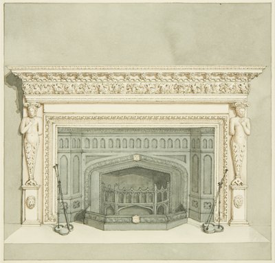 Cheminée autrefois dans la maison de Creswick, Small Street, maintenant installée à Broomwell House, Brislington - Woodroffe of Bath