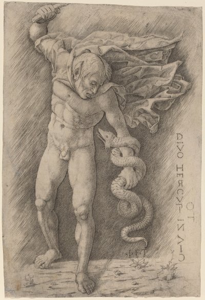 Faune Combattant un Serpent - Workshop of Andrea Mantegna