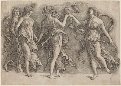 Quatre muses dansantes - Workshop of Andrea Mantegna