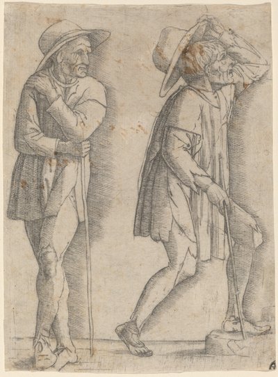 Deux paysans - Workshop of Andrea Mantegna