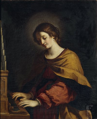 Sainte Cécile en organiste - Workshop of Guercino