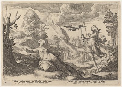 Apollon tuant Coronis - Workshop of Hendrick Goltzius, after Hendrick Goltzius