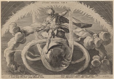 Chaos : Le dénouement du chaos, ou la création des éléments - Workshop of Hendrick Goltzius, after Hendrick Goltzius