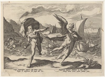 Coronis Transformée en Corbeau - Workshop of Hendrick Goltzius, after Hendrick Goltzius