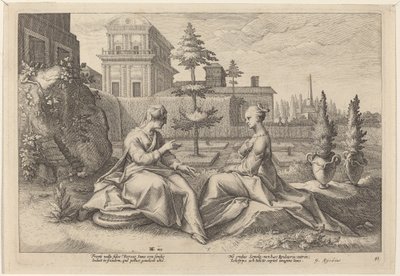 Junon sous la forme de Béroé, avertissant Sémélé - Workshop of Hendrick Goltzius, after Hendrick Goltzius