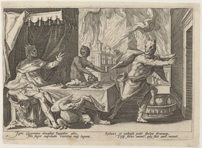 Lycaon transformé en loup - Workshop of Hendrick Goltzius, after Hendrick Goltzius