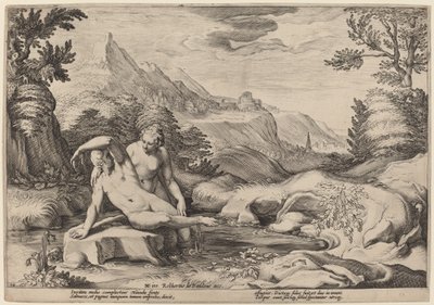 Salmacis et Hermaphrodite - Workshop of Hendrick Goltzius, after Hendrick Goltzius