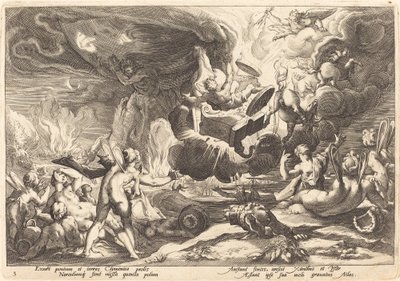 La Chute de Phaéton - Workshop of Hendrick Goltzius, after Hendrick Goltzius