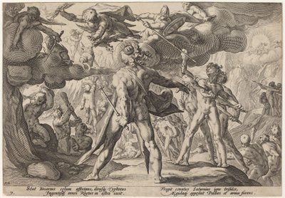 Les géants grimpant aux cieux - Workshop of Hendrick Goltzius, after Hendrick Goltzius