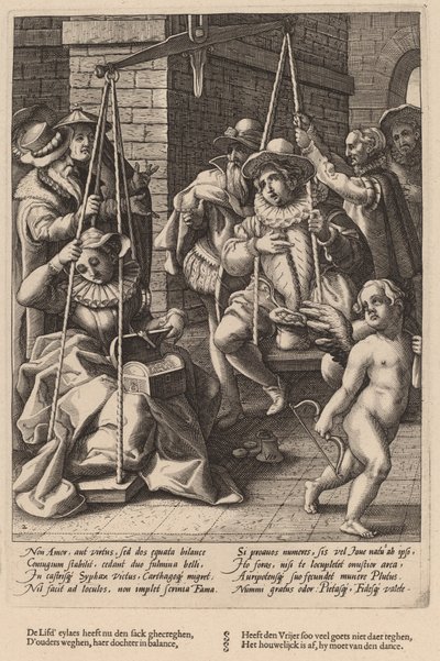 Les balances du mariage - Workshop of Hendrick Goltzius, after Karel van Mander I