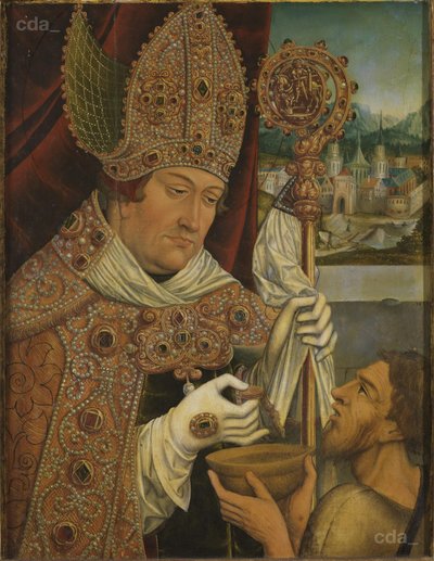 Le cardinal Albrecht de Brandebourg dans le rôle de St Martin - workshop of Lucas Cranach the Elder