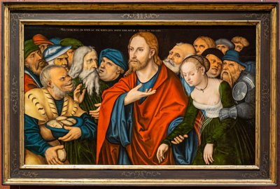 French : Christ et la femme adultère Christ and the Woman Taken in Adultery - workshop of Lucas Cranach the Elder