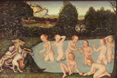 Allemand : Diana und Aktäon Diana et Actaeon - workshop of Lucas Cranach the Elder