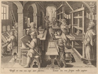 Impressio Liborum (Impression de livres) - Workshop of Philip Galle after Jan van der Straet