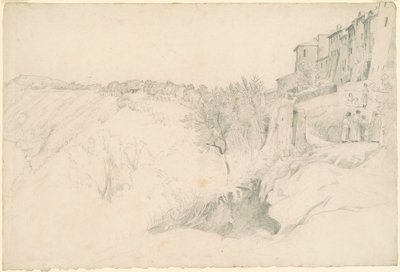 Colline avec Maisons et Figures - Worthington Whittredge