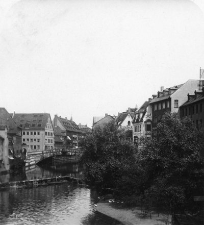 Le Fleischbrücke (Pont de la Viande), Nuremberg, Allemagne, vers 1900 - Wurthle and Sons
