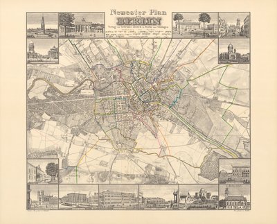 Carte historique de Berlin, publiée par Verlag von Gebrueder Rocca, Berlin 1838 - W.v. Moellendorf