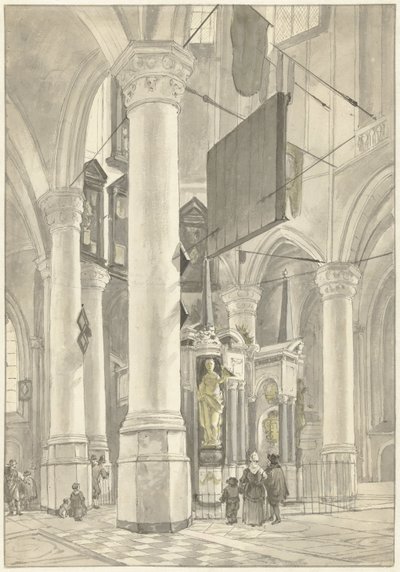 Vue dans la Nouvelle Église de Delft, avec le monument funéraire de Guillaume d