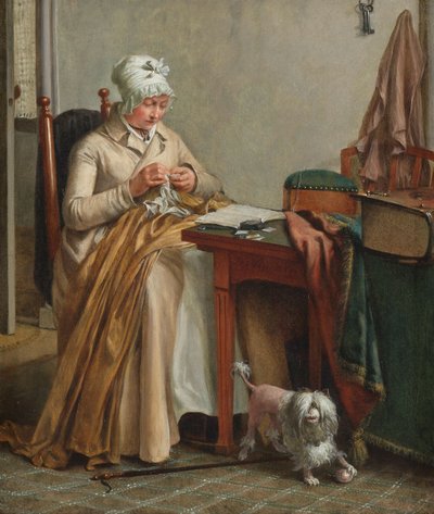 Intérieur avec femme cousant - Wybrand Hendriks