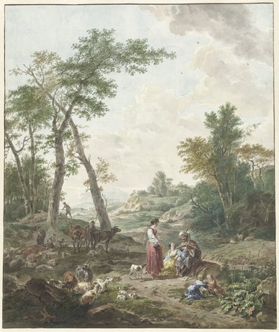 Jacob conversant avec Rachel et Léa - Wybrand Hendriks