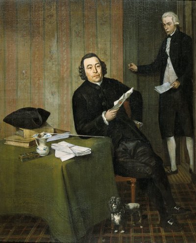 Wernerus Köhne (1725/26-88), notaire de Haarlem, avec son clerc Jan Bosch - Wybrand Hendriks