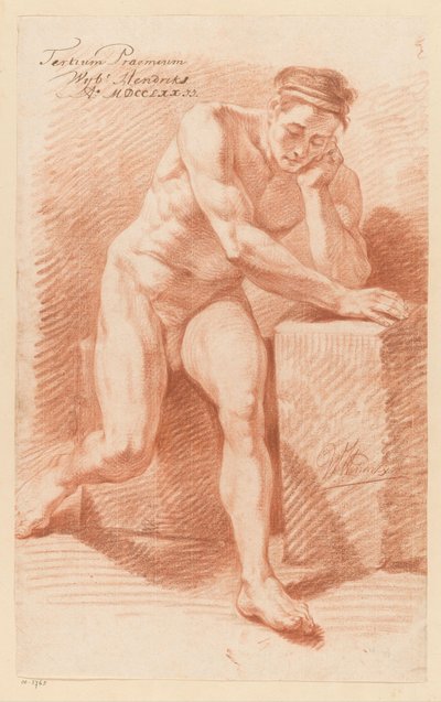 Homme nu assis, vu de face (3e prix 1772) - Wybrand Hendriks