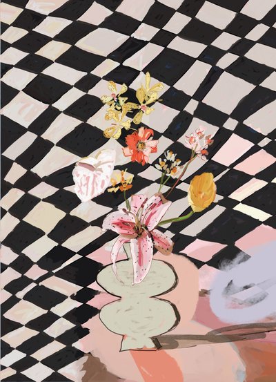 Nature morte moderne à carreaux - XHOZUCAN