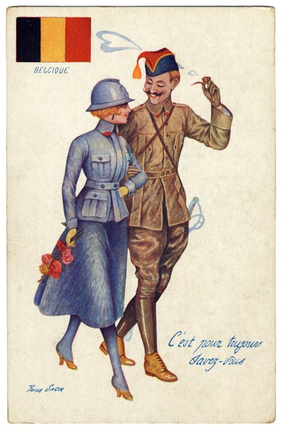 Carte postale belge de la Première Guerre mondiale L