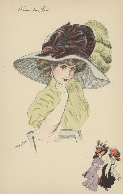 Reine du Jour, jolie fille avec un grand chapeau - Xavier Sager