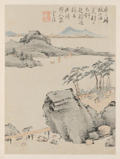 Album de paysages saisonniers, Feuille C feuille précédente 6, 1668 - Xiao Yuncong