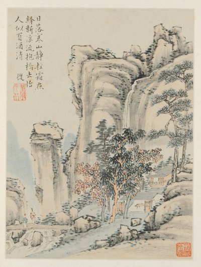 Album de paysages saisonniers, Feuille E feuille précédente 3, 1668 - Xiao Yuncong