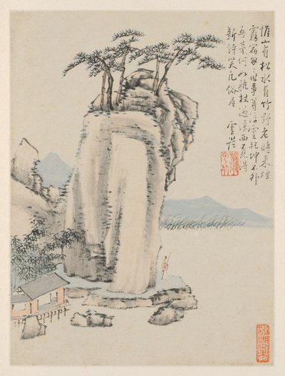 Album de paysages saisonniers, Feuille G feuille précédente 7, 1668 - Xiao Yuncong