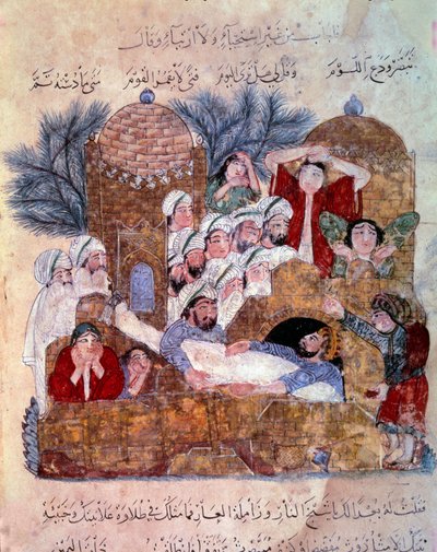 Scène funéraire miniature des « Maqamat » (Séances) d