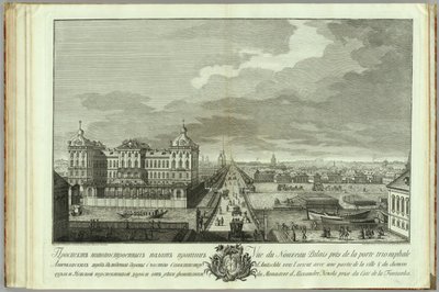Les Chambres nouvellement construites en face des portes Anichkov Livre pour le 50e anniversaire de la fondation de Saint-Pétersbourg, 1753 - Yakov Vasilyevich Vasilyev