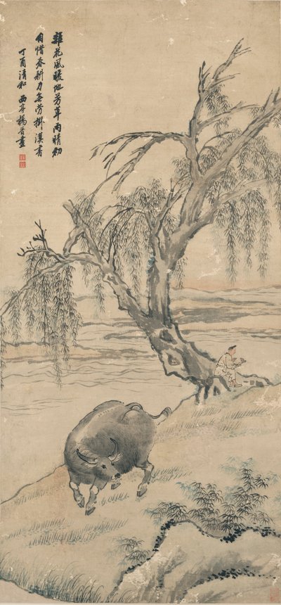 Buffle sur la rive de Willow - Yang Jin