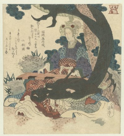 Numéro deux : Femme chinoise avec dragon - Yashima Gakutei