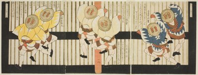 Danseurs Moineaux, de "Un Ensemble de Six pour le Cercle de Katsushika (Katsushika rokuban tsuzuki)" - Yashima Gakutei