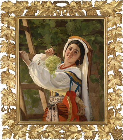 Une fille riante en costume italien du sud, 1857 - Yevgraf Semyonovich Sorokin